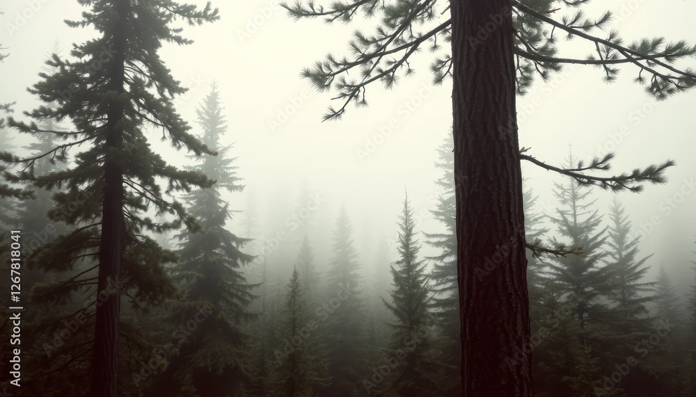 Fototapeta premium Timeless Misty Fir Landscape