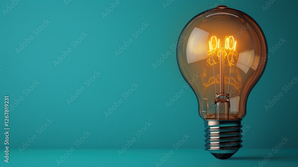 A glowing light bulb against a teal background, symbolizing ideas and innovation. A glowing light bulb against a teal background, symbolizing ideas and innovation.