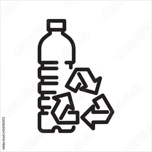 plastic recycling Single Line Icon