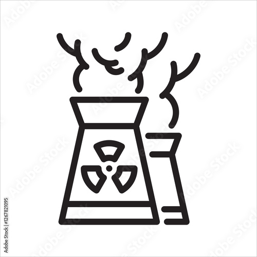 Nuclear Power Plant Single Line Icon