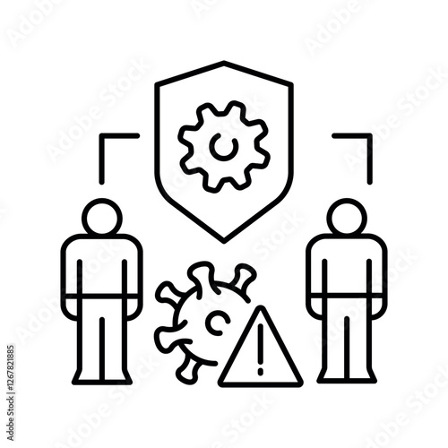 Crisis management black line icon.