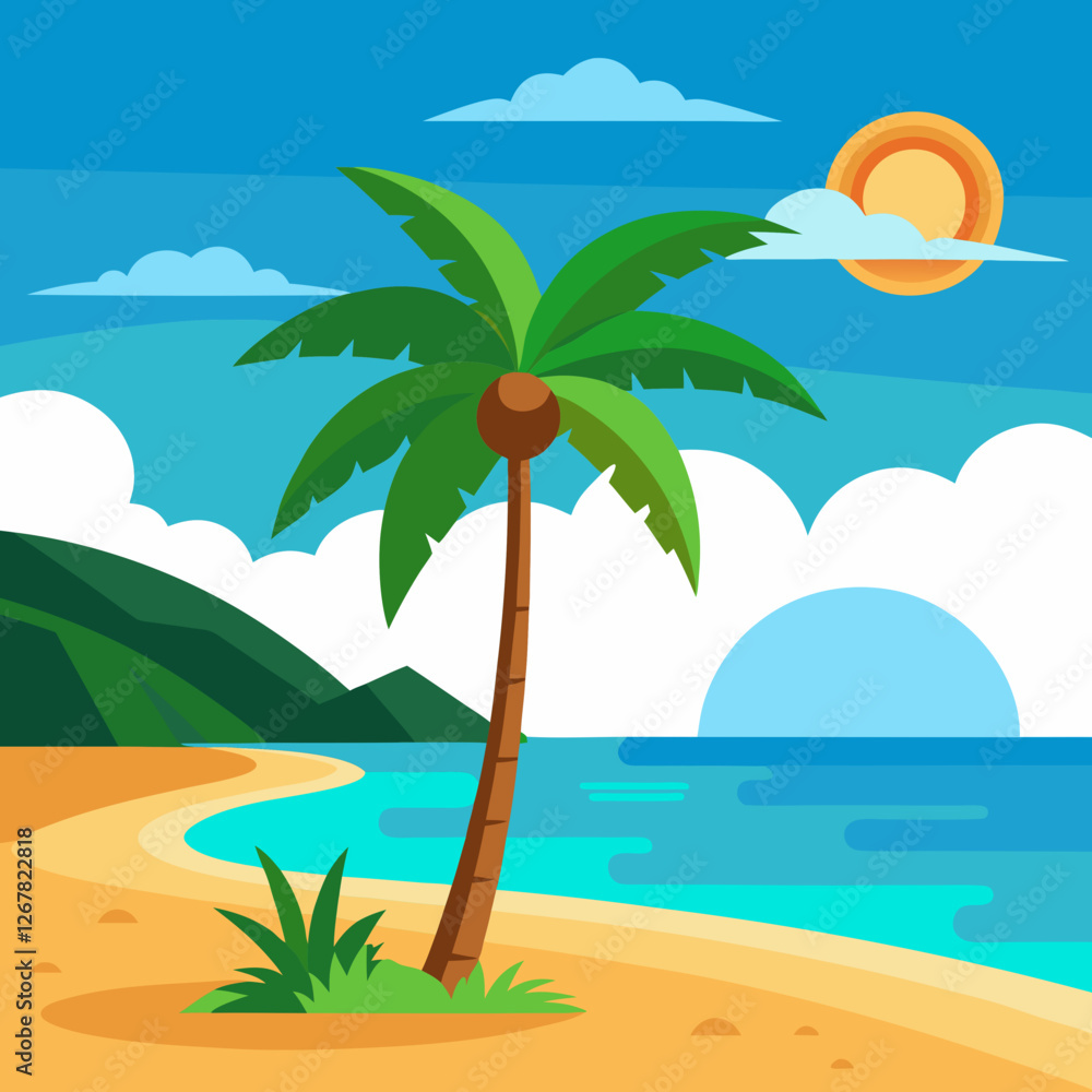 Obraz premium tropical island with palm trees