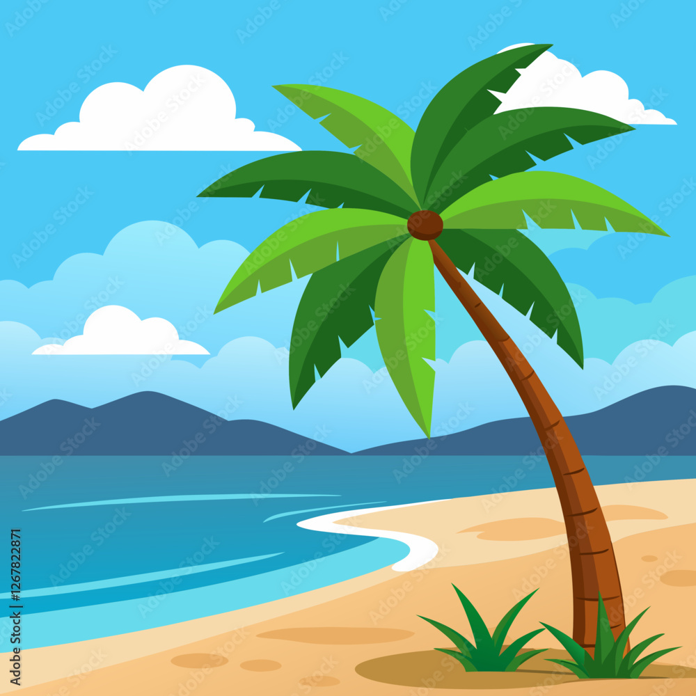 Fototapeta premium tropical island with palm trees