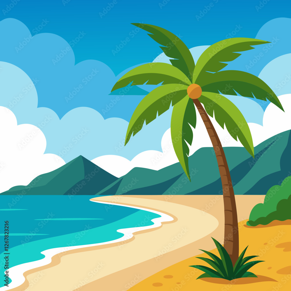 tropical island with palm trees tropical island with palm trees
