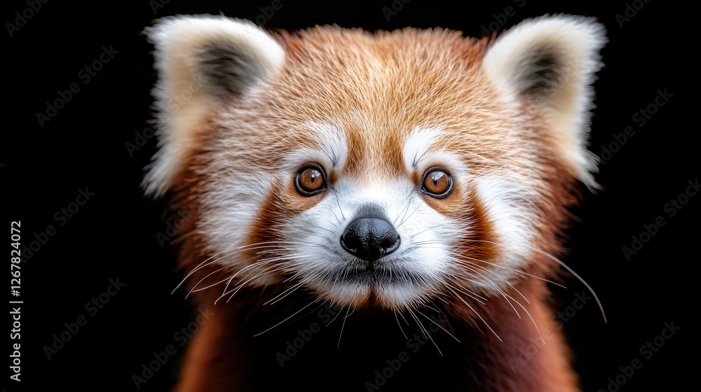 A heartwarming close portrait of a red panda reveals its gentle expression and fuzzy features, inviting viewers to appreciate the beauty of wildlife in an artistic manner. A heartwarming close portrait of a red panda reveals its gentle expression and fuzzy features, inviting viewers to appreciate the beauty of wildlife in an artistic manner.