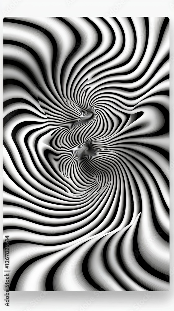 Abstract black and white swirling optical illusion graphic Abstract black and white swirling optical illusion graphic