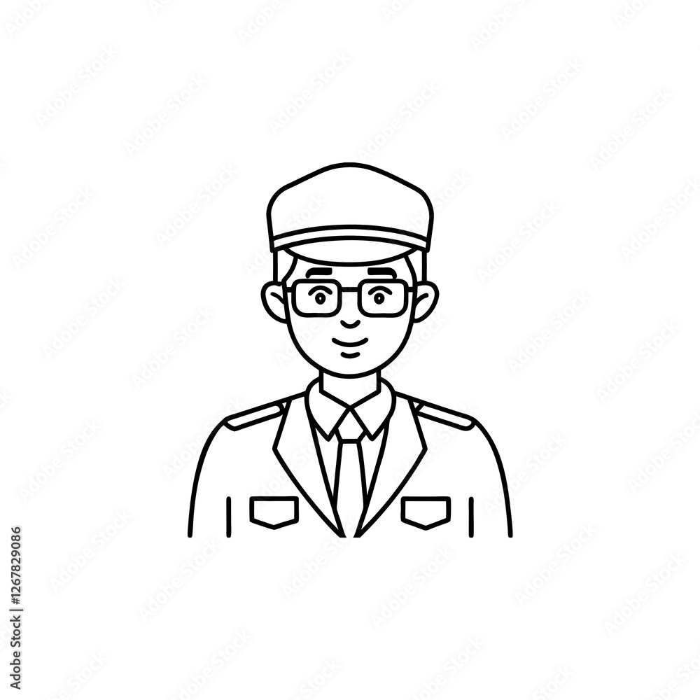 security man line art on white background
security man line art on white background
