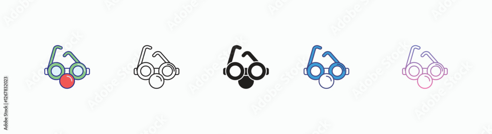 Glasses icons set in different style vector stock Glasses icons set in different style vector stock