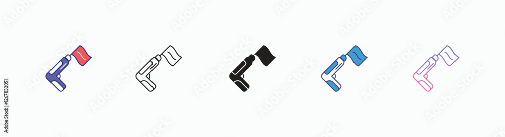 Free Gun icons set in different style vector stock