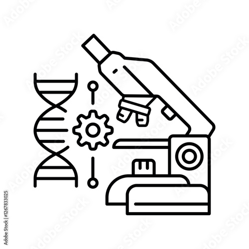 Data analytics in medicine  black line icon.