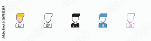 Kick me icons set in different style vector stock