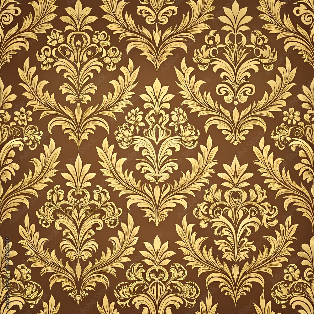 Damask seamless pattern isolated on transparent background Damask seamless pattern isolated on transparent background