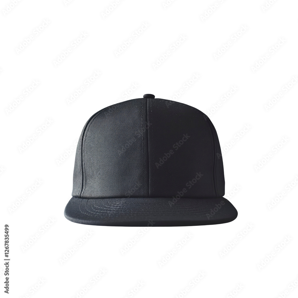 Fototapeta premium Plain Black Baseball Cap Mockup - Front View