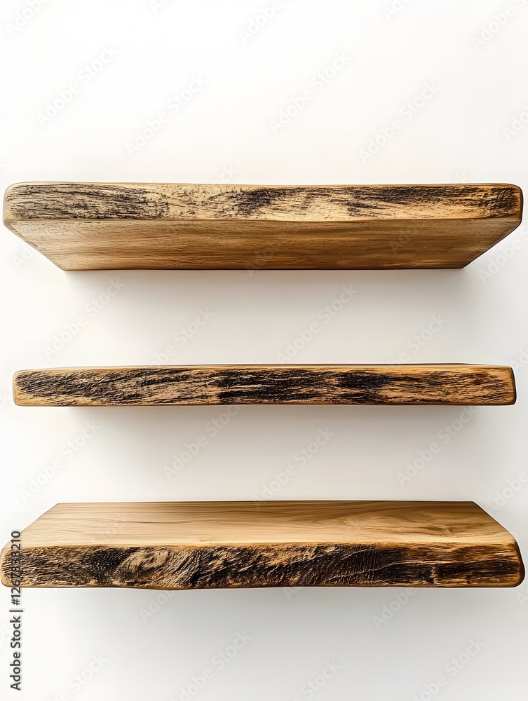Rustic Wooden Shelves Against White Wall, Minimalist Display for Home Decor and Organization Ideas Rustic Wooden Shelves Against White Wall, Minimalist Display for Home Decor and Organization Ideas