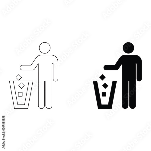 Keep clean icon set, icon set, vector, stroke