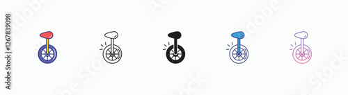 Unicycle icons set in different style vector stock