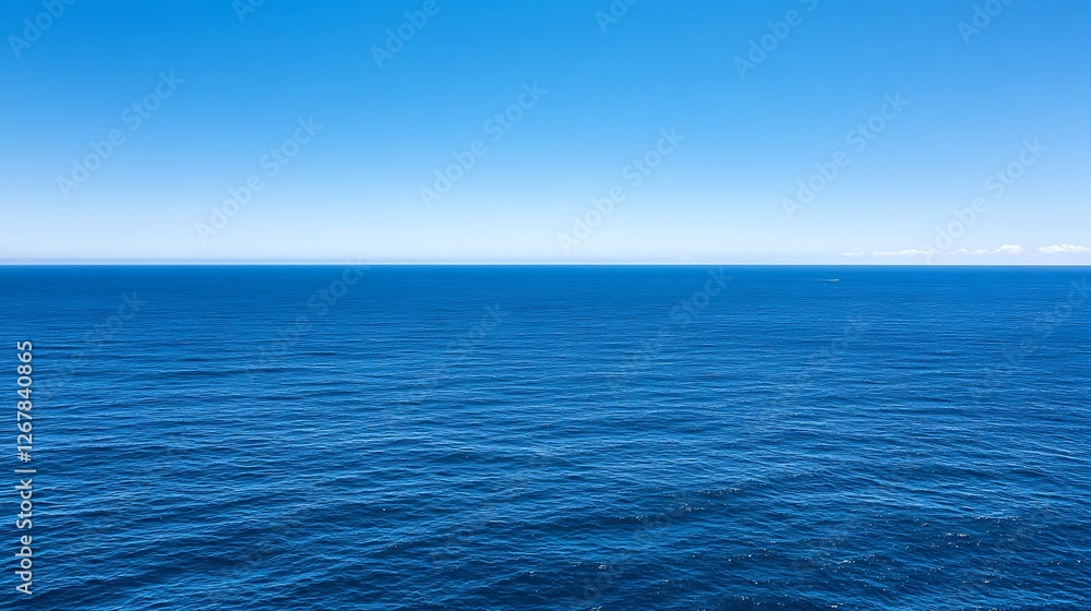 Obraz premium Serene Ocean Meets Azure Sky A Tranquil Seascape