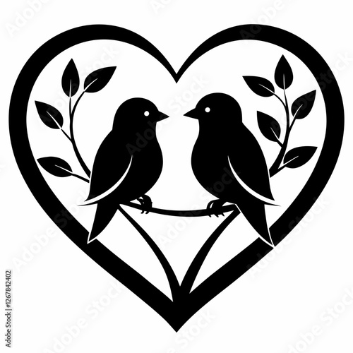 Love bird sitting on a branch