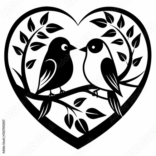 Love bird sitting on a branch