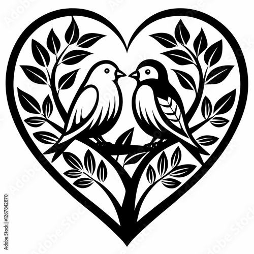 Love bird sitting on a branch