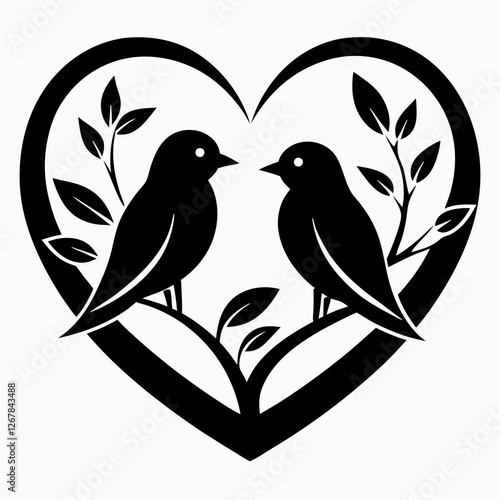 Love bird sitting on a branch