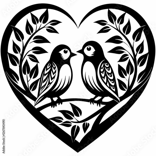 Love bird sitting on a branch
