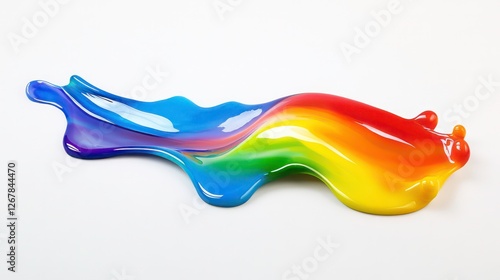 Colorful paint splash on white background.  Possible use for graphic design or education photo