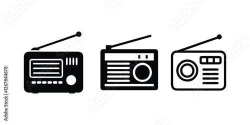 Radio vector Icon illustration Design
