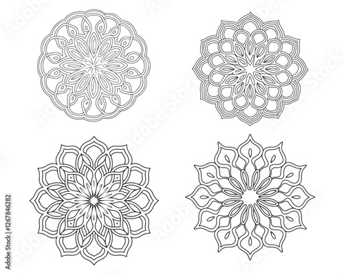 Canvas Print Detailed Mandala Vector Art - Perfect for Print and Digital Designs