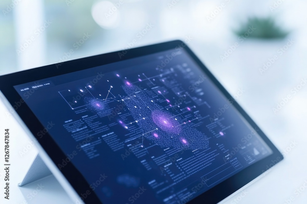 close-up of detailed project roadmap displayed on tablet with clean minimalistic background perfect for overlays or close-up of detailed project roadmap displayed on tablet with clean minimalistic background perfect for overlays or