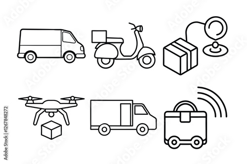 Express & Contactless Shipping vector Set