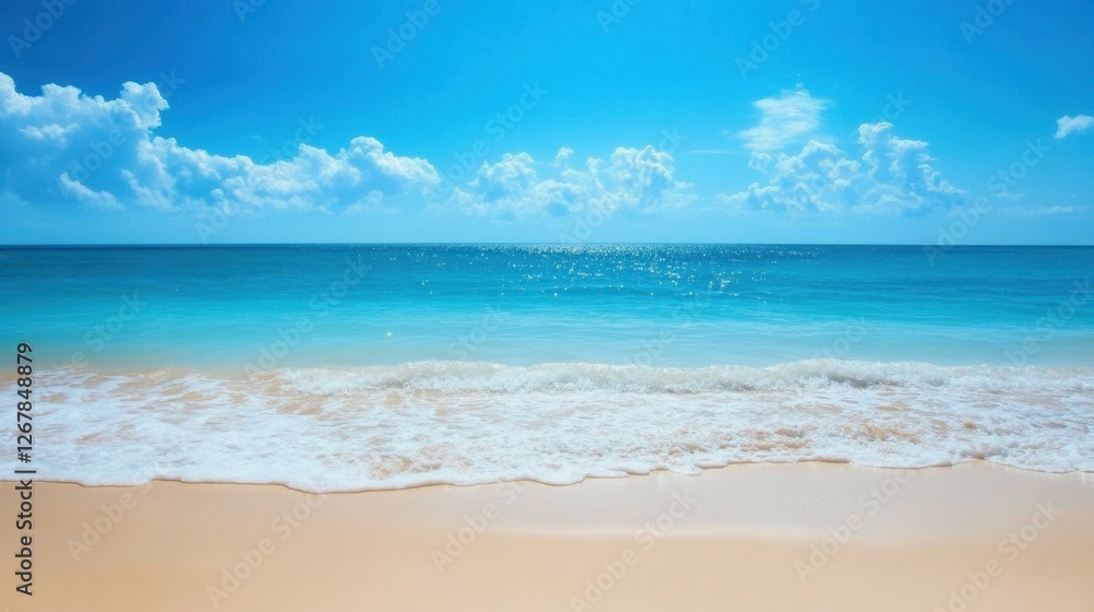 Obraz premium Tranquil Sea with Gentle Rippling Waves at Horizon