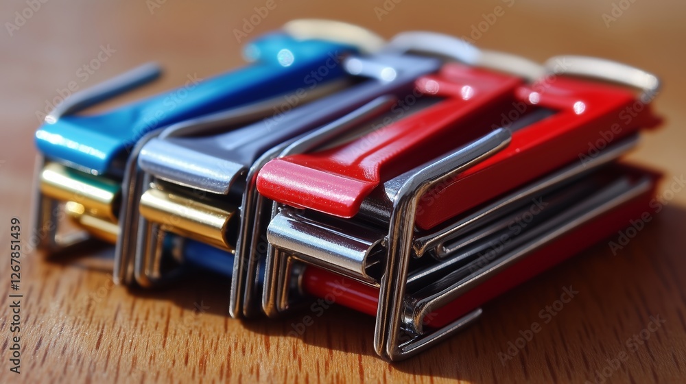 The industrial beauty of stacking colored wrenches The industrial beauty of stacking colored wrenches