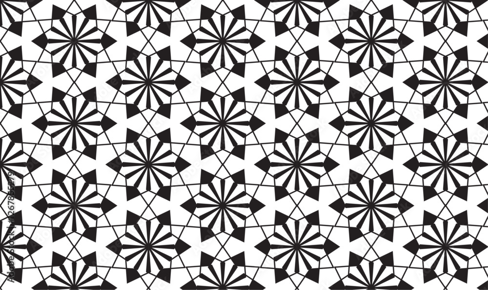 Black and White Floral Ornament Pattern | Elegant Seamless Decorative Design Black and White Floral Ornament Pattern | Elegant Seamless Decorative Design