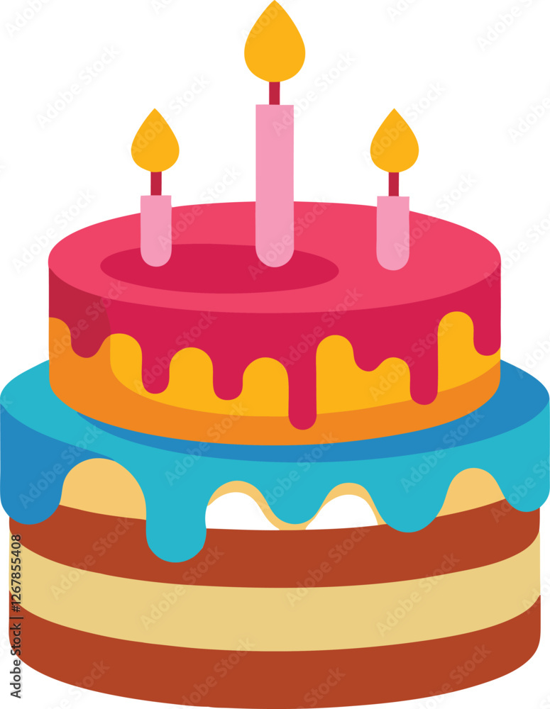 Birthday cake vector illustration