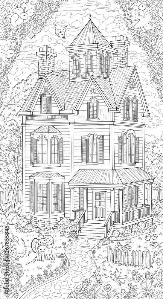 Detailed House & Home Building Design Coloring Book: Outline Sketch Doodle Illustrations with Page Drawing Elements Detailed House & Home Building Design Coloring Book: Outline Sketch Doodle Illustrations with Page Drawing Elements