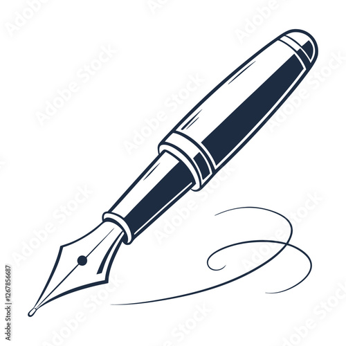 fountain pen vector, fountain pen icon, vector illustration of a pen