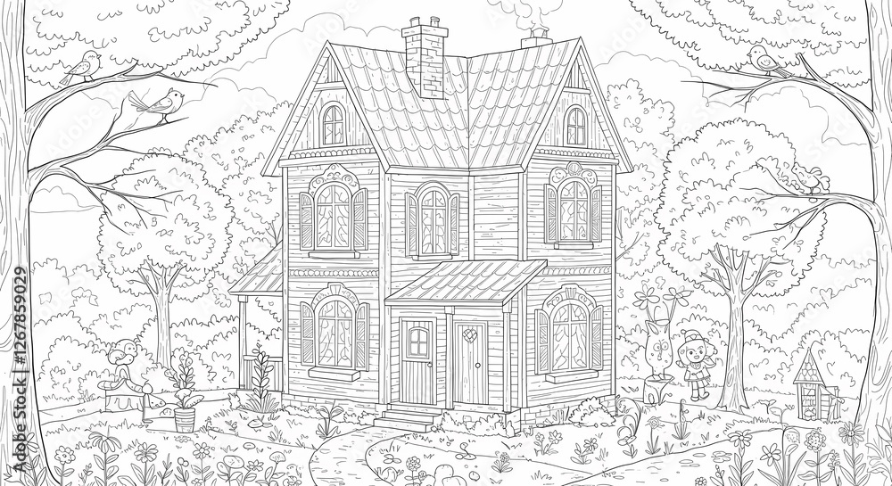 Detailed House & Home Building Design Coloring Book: Outline Sketch Doodle Illustrations with Page Drawing Elements Detailed House & Home Building Design Coloring Book: Outline Sketch Doodle Illustrations with Page Drawing Elements