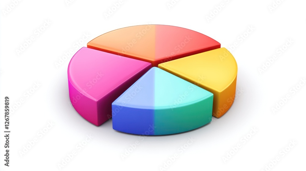 Fototapeta premium Colorful pie chart data presentation infographic