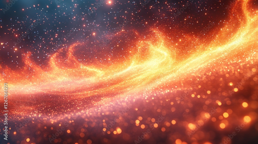 Cosmic fiery energy swirling nebula Cosmic fiery energy swirling nebula