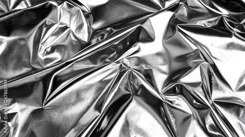 Crumpled Metallic Foil Texture photo