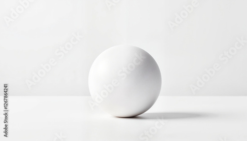 Minimalistic white stress ball on clear background, stress relief concept, tax deadline