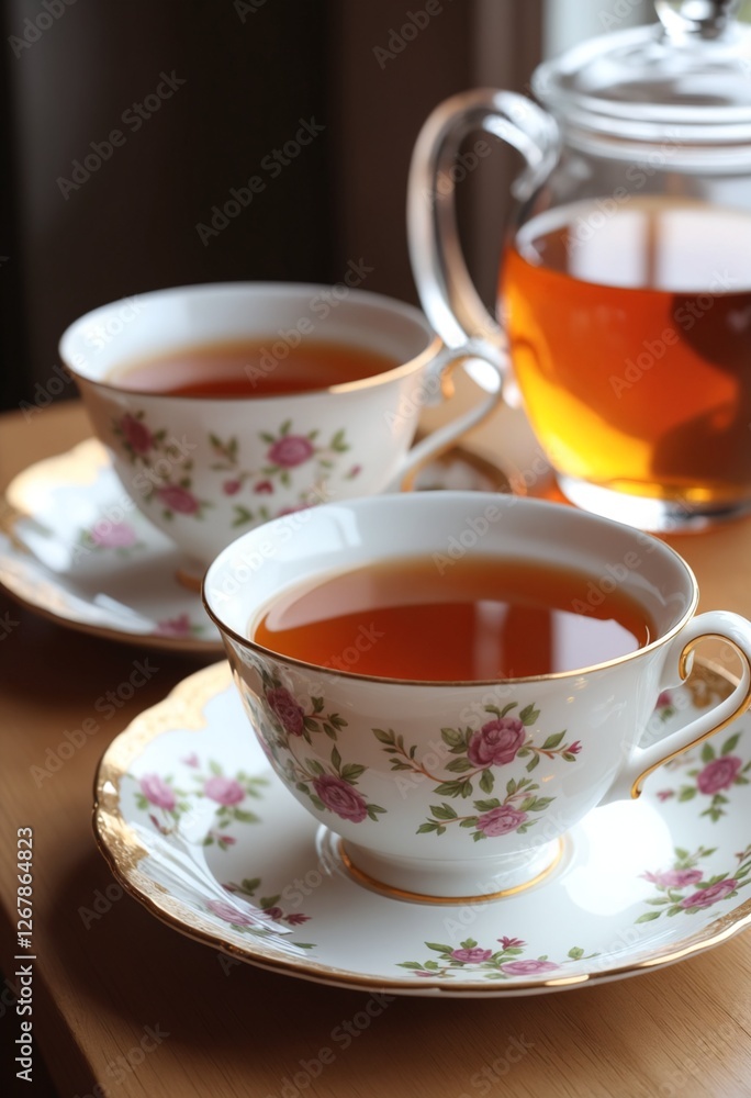 English tea in a bone china cup English tea in a bone china cup
