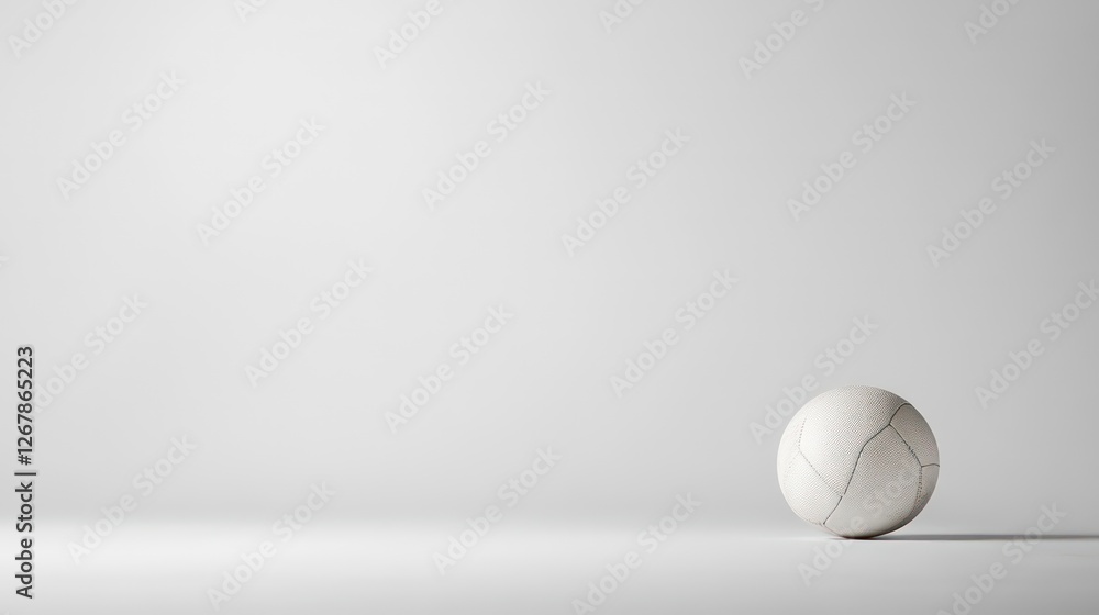 White ball studio shot, minimalist background, product display White ball studio shot, minimalist background, product display