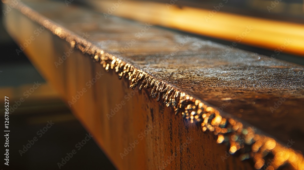 Close-up of a metallic surface with intricate textures and reflections, showcasing a warm golden hue and a sense of industrial craftsmanship. Close-up of a metallic surface with intricate textures and reflections, showcasing a warm golden hue and a sense of industrial craftsmanship.