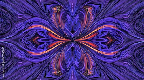 Abstract Purple and Orange Swirl Pattern
