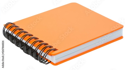 Wallpaper Mural Orange spiral-bound notepad on white background Torontodigital.ca