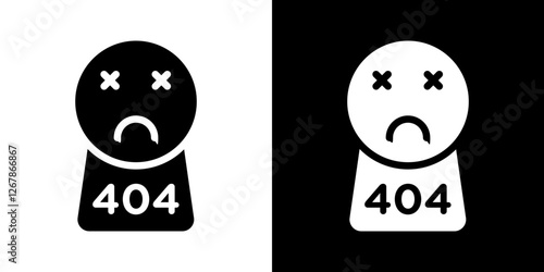 404 Error icons vectors set in solid style.