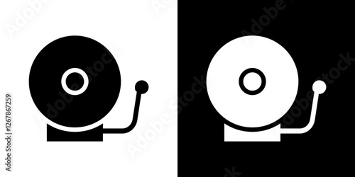 Bell school icons vectors set in solid style.