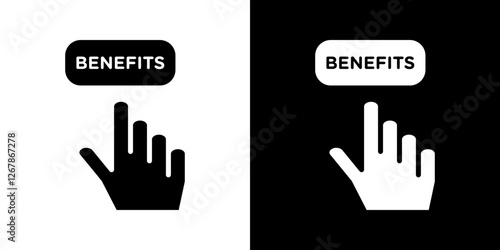Benefits icons vectors set in solid style.